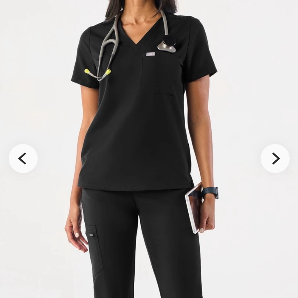 Figs Black Scrub Top & Pants